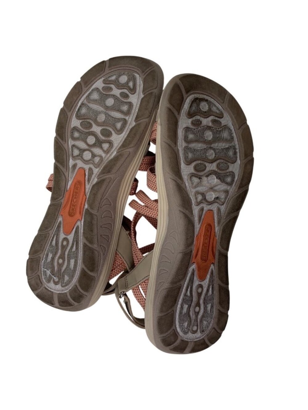Skechers Washable Reggae Cup Sport Sandals Smitten By You Taupe/Coral Size 11 - Picture 9 of 10